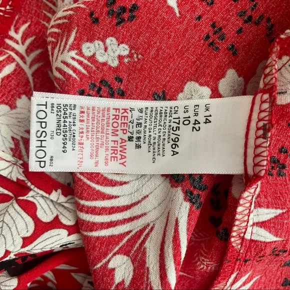 Beautiful TopShop Red Printed Dress - Picture 6 of 8